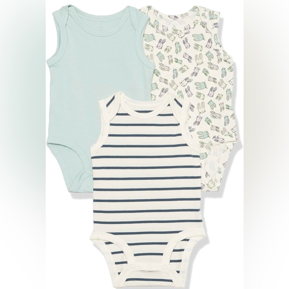 3 Pack Unisex Sleeveless Bodysuit 12M